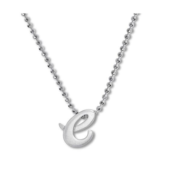 Alex Woo Sterling Silver ‘E’ Initial Pendant Necklace NY Designer Luxury Fashion - Picture 3 of 11